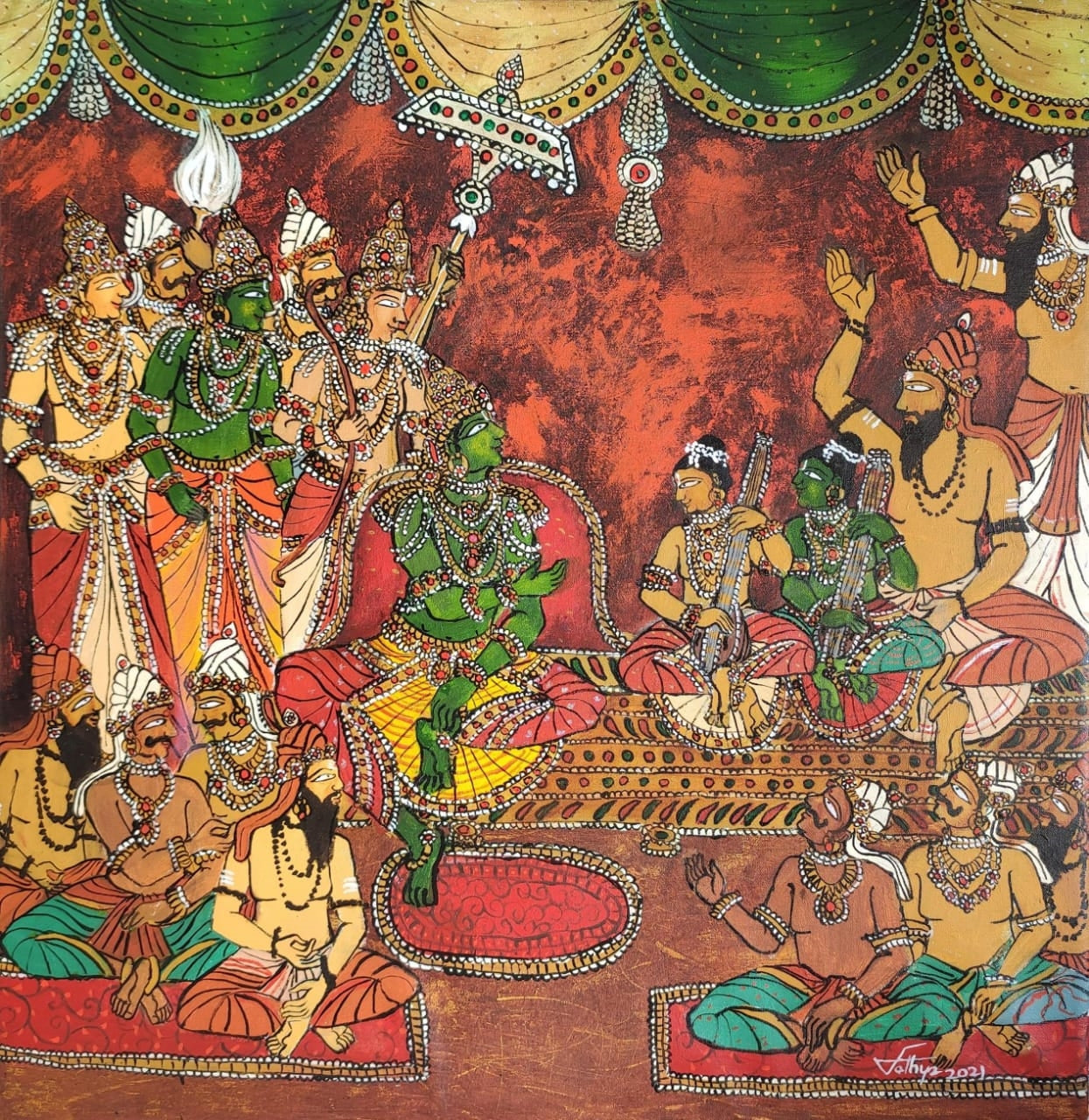 Lava Kusa with Rama | 24x24 | Acrylic