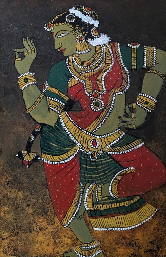 Dance Moment Shift 2, acrylic on canvas, 16x24 inches — original artwork by Sathya N Prabhu