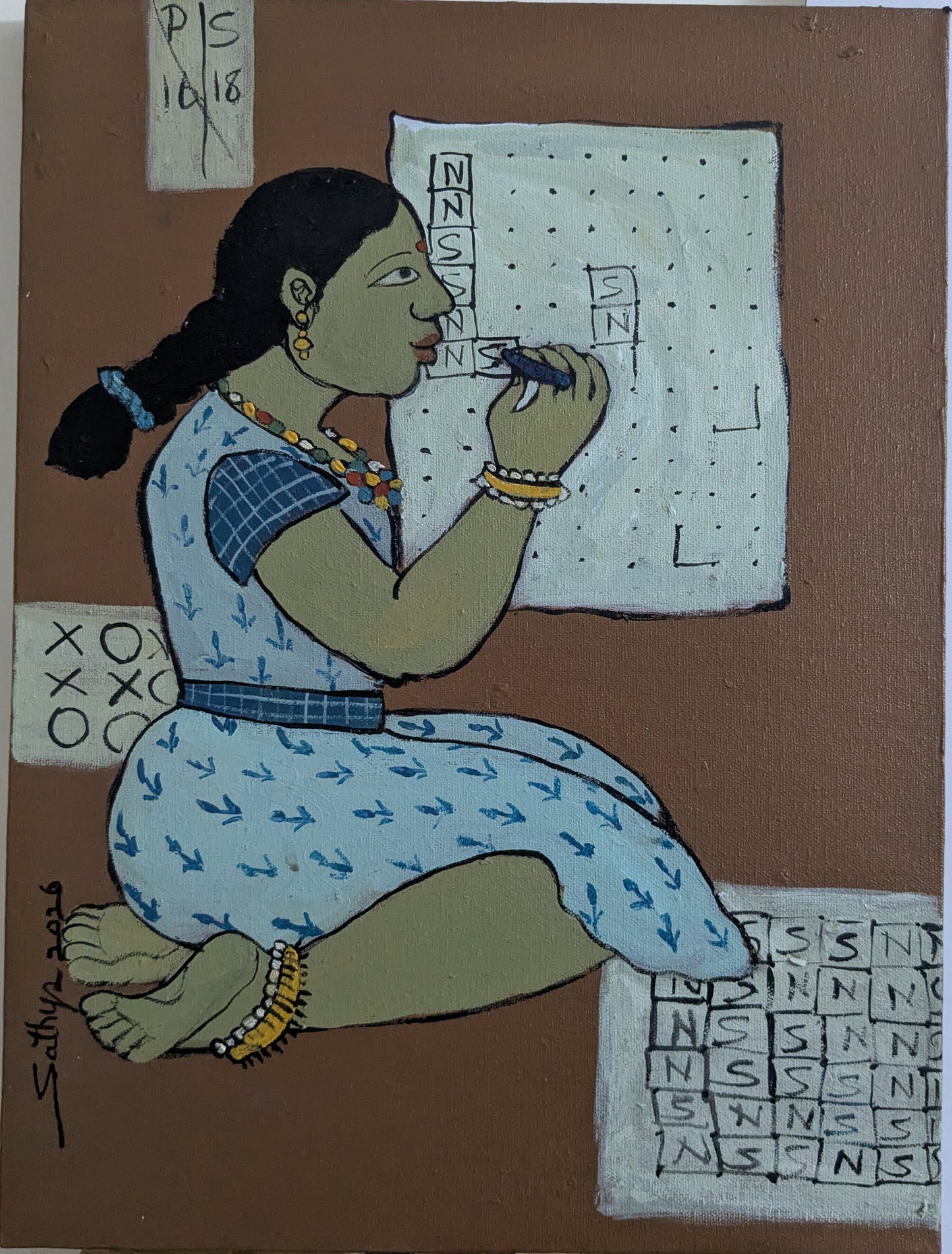 Childhood 6, acrylic on canvas, 12x16 inches — original artwork by Sathya N Prabhu