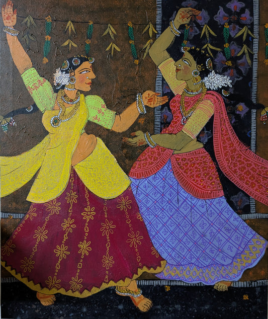 Teen Dance, acrylic on canvas, 30x36 inches — original artwork by Sathya N Prabhu