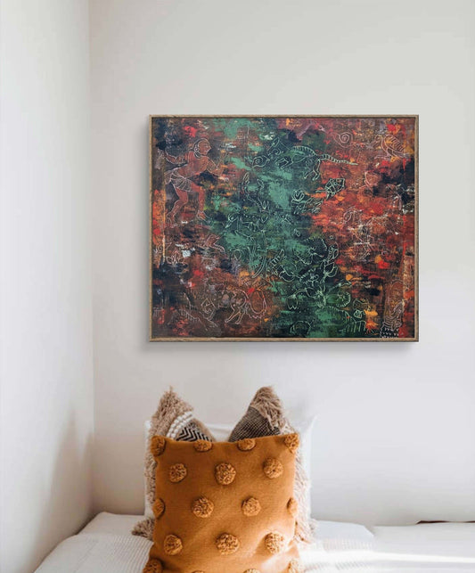 India to Indonesia | 36x30 | Abstract