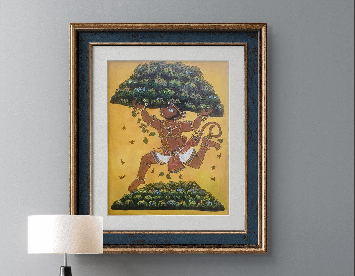 A curated collection of vibrant tempera and traditional pigment paintings celebrating South Asian cultural heritage, displayed elegantly by Indian artist Sathya N Prabhu.