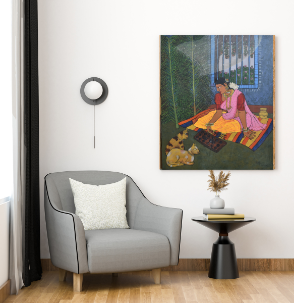 Maatrishakti - The Mother, acrylic on canvas, 24x30 inches — original artwork by Sathya N Prabhu