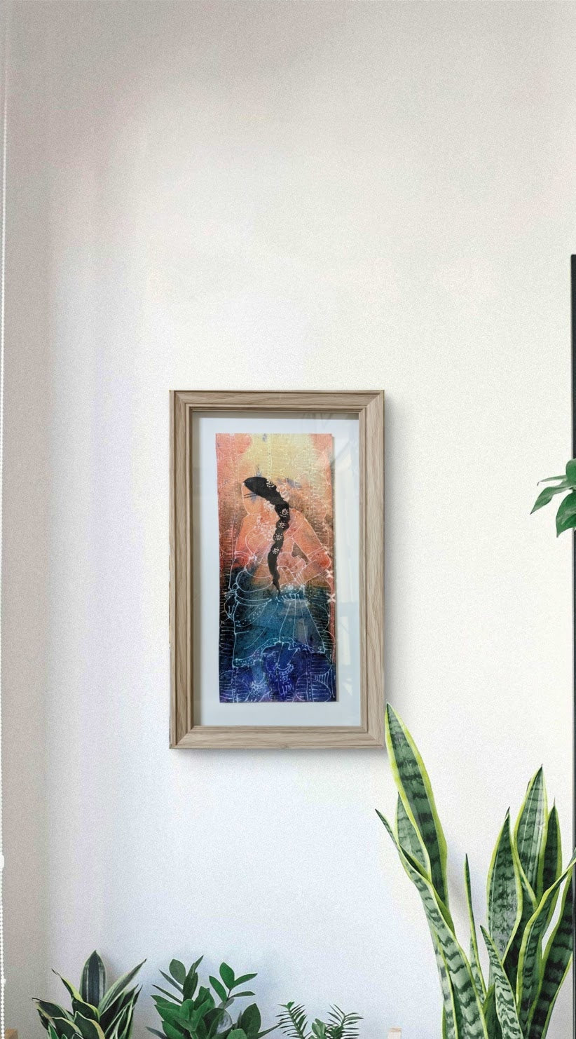 Curated gallery showcase of textured mixed media artworks and cultural paintings on canvas by contemporary Indian artist Sathya N Prabhu.