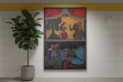 Paavai Koothu (Shadow puppet show) | 24x36 | Acrylic