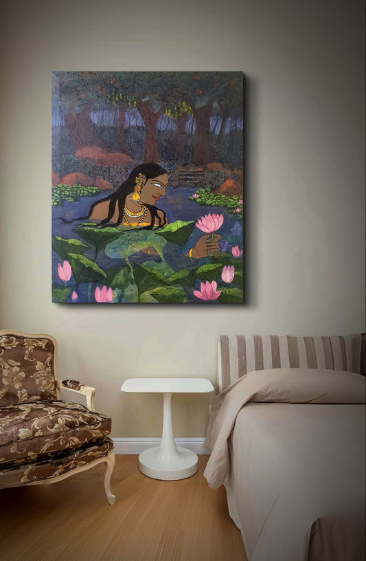 Flower and bath | 30x36 | Acrylic