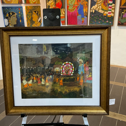 Temple car festival | 18x14 | Tempra