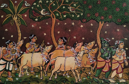 Krishna returning home with herd | 16x12 | Acrylic