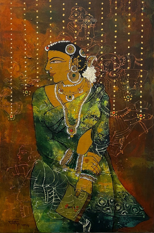 Glimmering Green | 24x36 | Acrylic