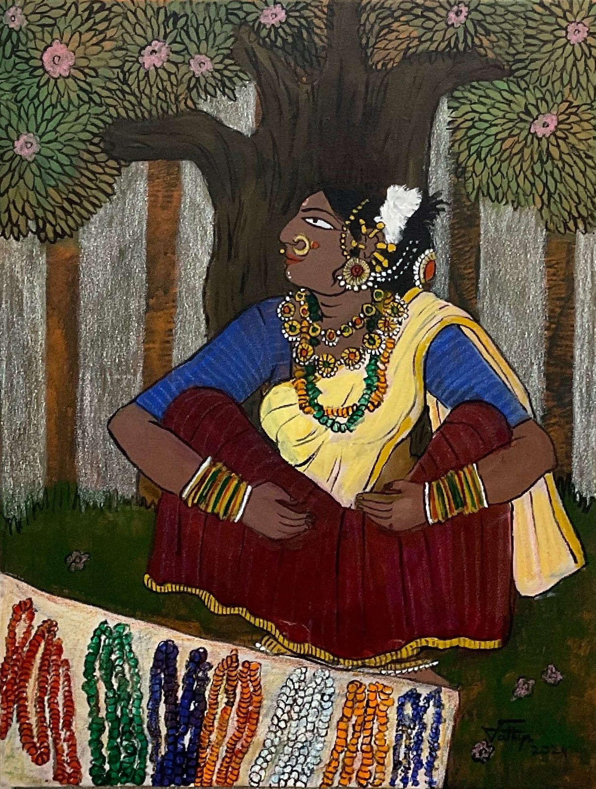 Kurathi | 18x24 | Acrylic