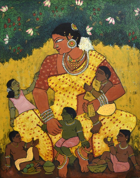 Maatrishakti - The Mother, acrylic on canvas, 24x30 inches — original artwork by Sathya N Prabhu