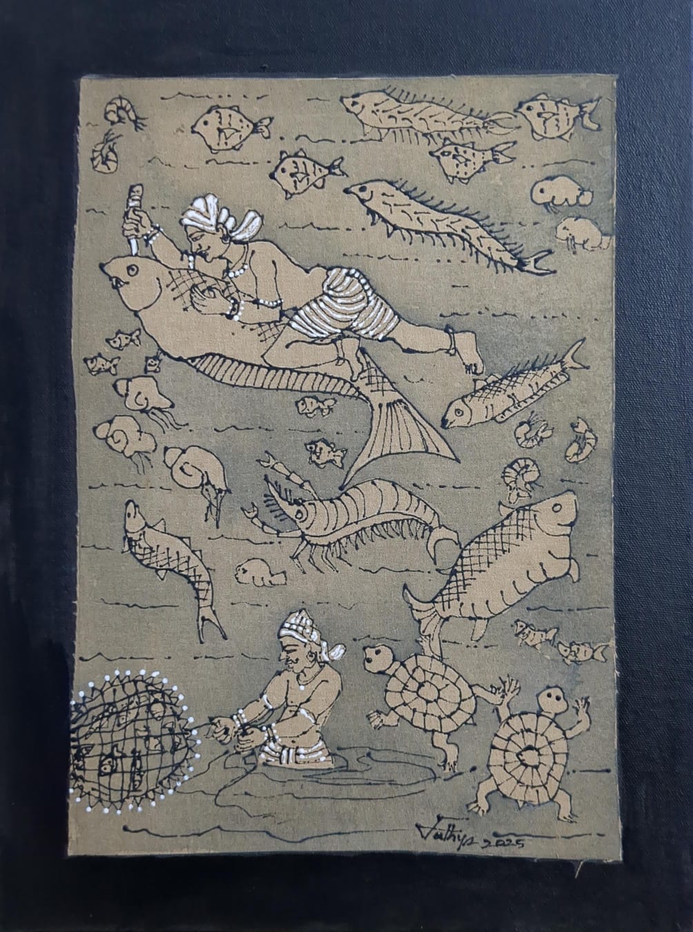 Fishing 3 | 12x16 | Mixed Media