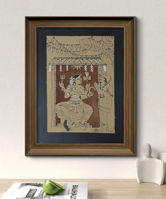 Vanadevatha 1, mixed media on canvas, 12x16 inches — original South Indian artwork by Sathya N Prabhu