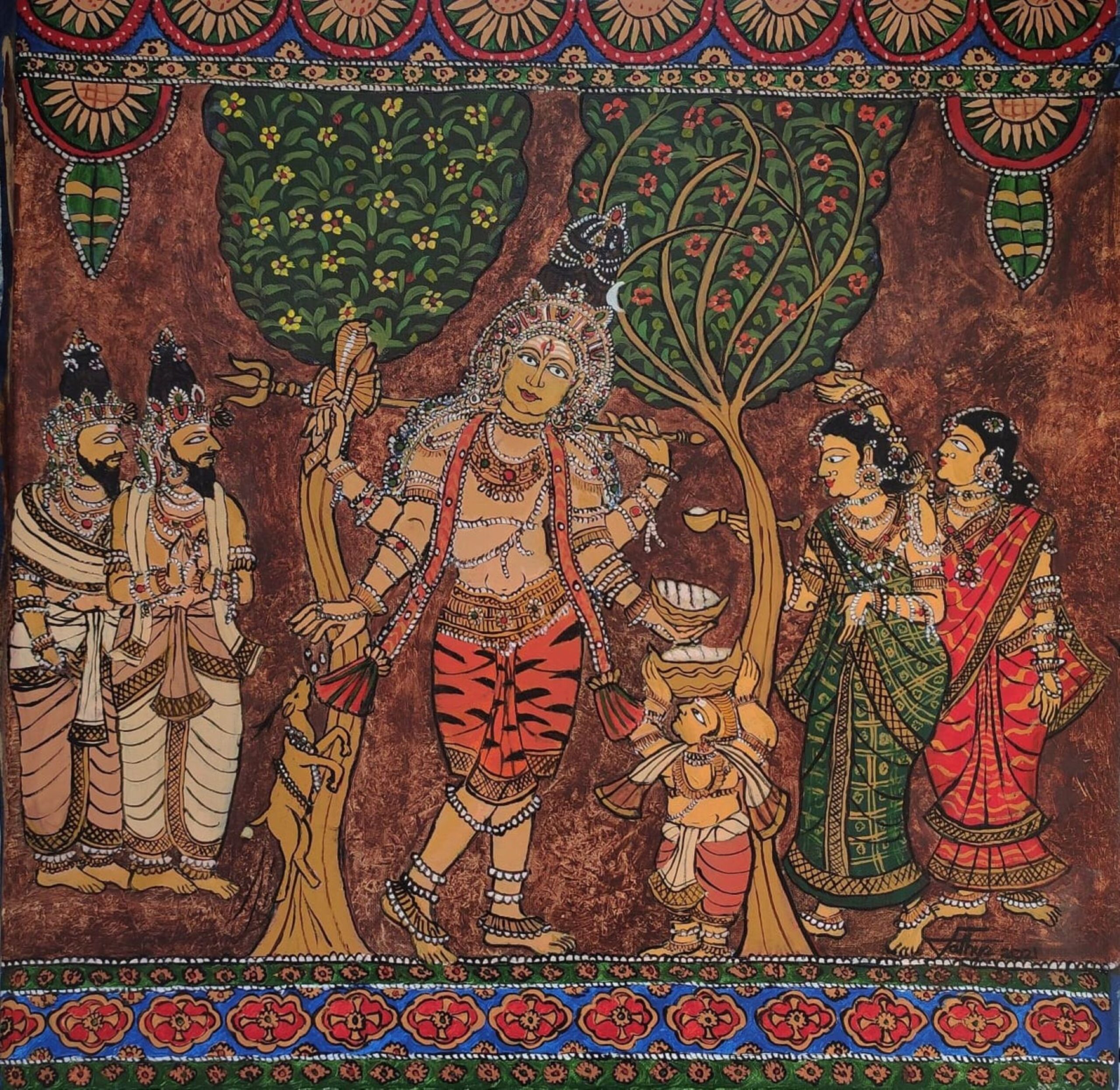 Sathya N Prabhu_Bhikshatana_Acrylic on Canvas_24x24 inches_2021