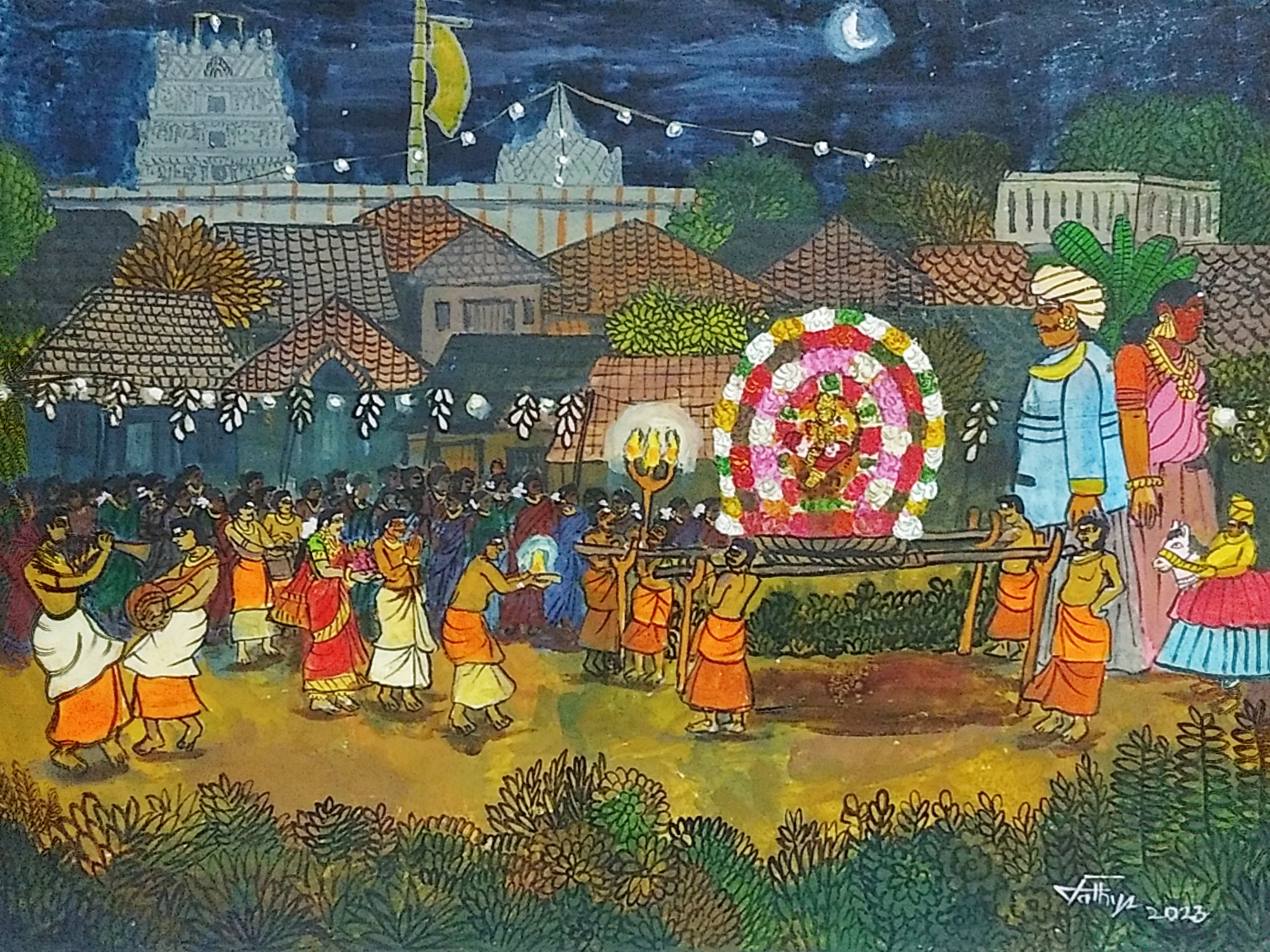 Sathya N Prabhu_Chithirai Car fest_Tempra on Canvas board_16x12inches_2023