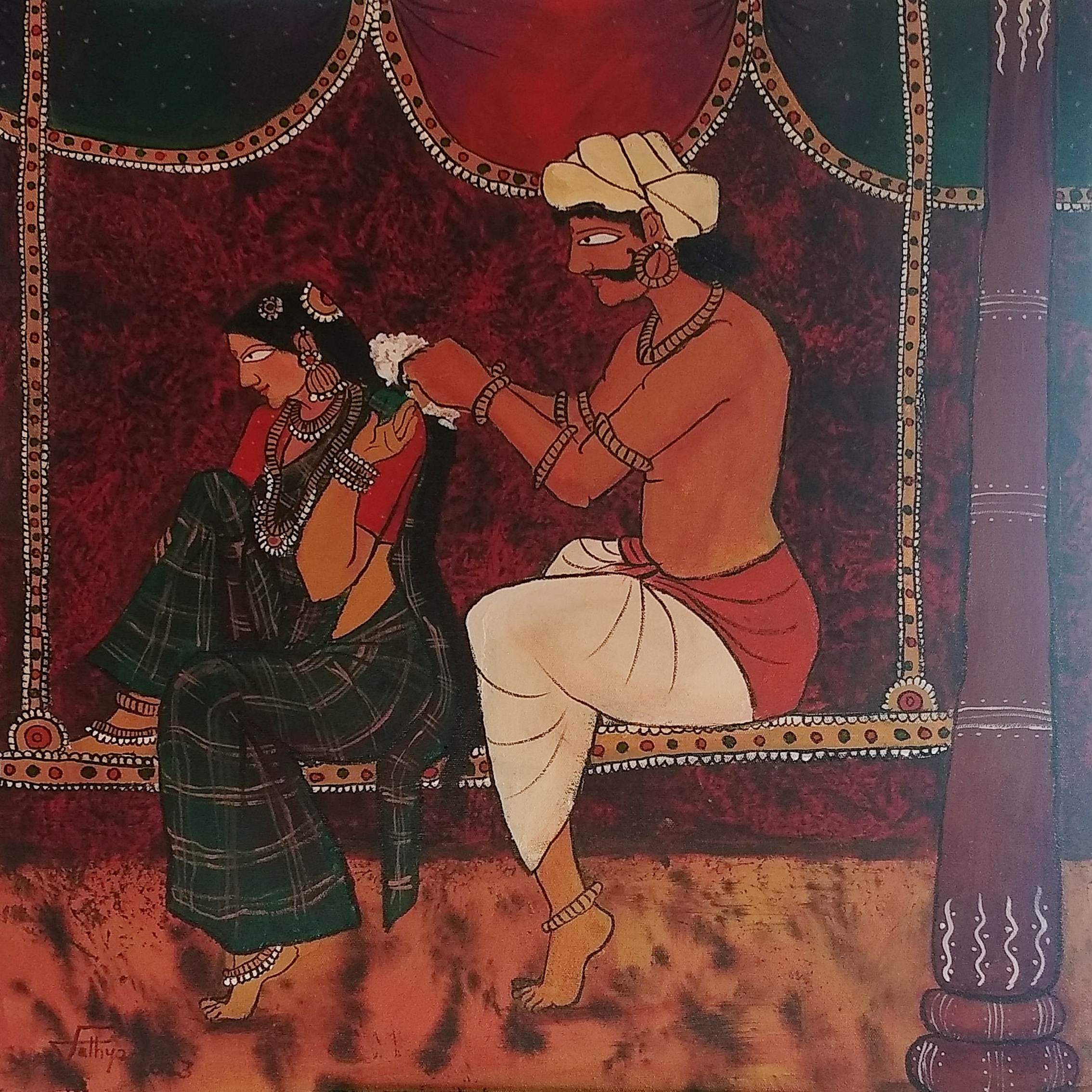 Sathya N Prabhu_Keep some flower_Acrylic on Canvas_24x24 inches_2023